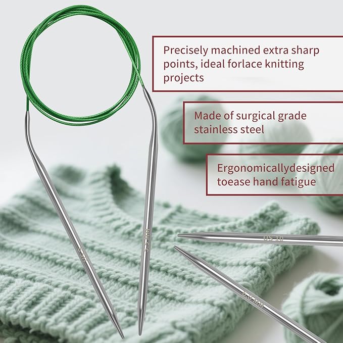 10 mm Circular Knitting Needles US15 |47 inches/120 cm | for Beginners Knitting Shawls, Scarves, Blankets and Other Large Projects!