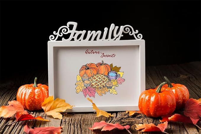 Hying Thanksgiving Background Clear Stamps for Card Making, Autumn Harvest Pumpkin Transparent Rubber Stamp for Bullet Journal, DIY Scrapbook Decoration, Handmade Crafts Notebook, Fall Theme Food