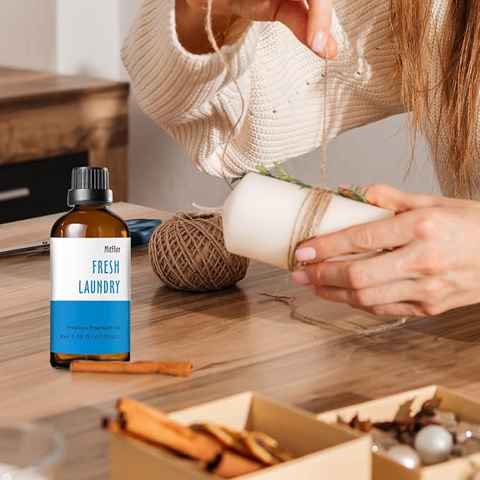 Fresh Laundry Fragrance Oil 3.38 OZ/100ML, MitFlor Single Scented Oil, Fragrance Oil for Soap & Candle Making, Aromatherapy Diffuser Oil