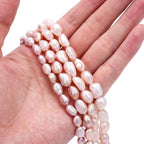Natural Pearl Beads 7-8mm Purple Freshwater Cultured Loose Gemstone Beads for DIY Jewelry Making 13.8''/Strand