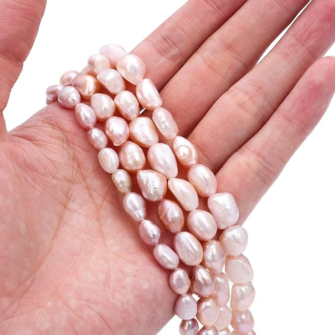 Natural Pearl Beads 6-7mm Purple Freshwater Cultured Loose Gemstone Beads for DIY Jewelry Making 13.8''/Strand