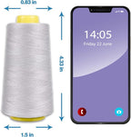 Gray Serger Thread, All-Purpose Thread for Sewing, Polyester, 4 Cones of 3000 Yards Each Spool for Sewing Machine