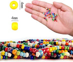 Glass Seed Beads for Bracelet Making Kit, 24 Colors 6/0 4mm Small Beads Multicolor Beading Beads with Container Box for Jewelry Making - Approx 6000pcs
