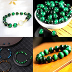4mm 200pcs Natural Stone Round Beads Green Tiger's Eye Genuine Stone Beading Loose Gemstone DIY Charm Smooth Beads for Bracelets Necklaces Earrings Hole Size 1mm (Green Tiger's Eye 4mm)