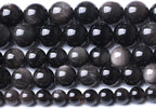 12MM 32PCS Natural Stone Silver Obsidian Loose Beads for Jewelry Making DIY Bracelet