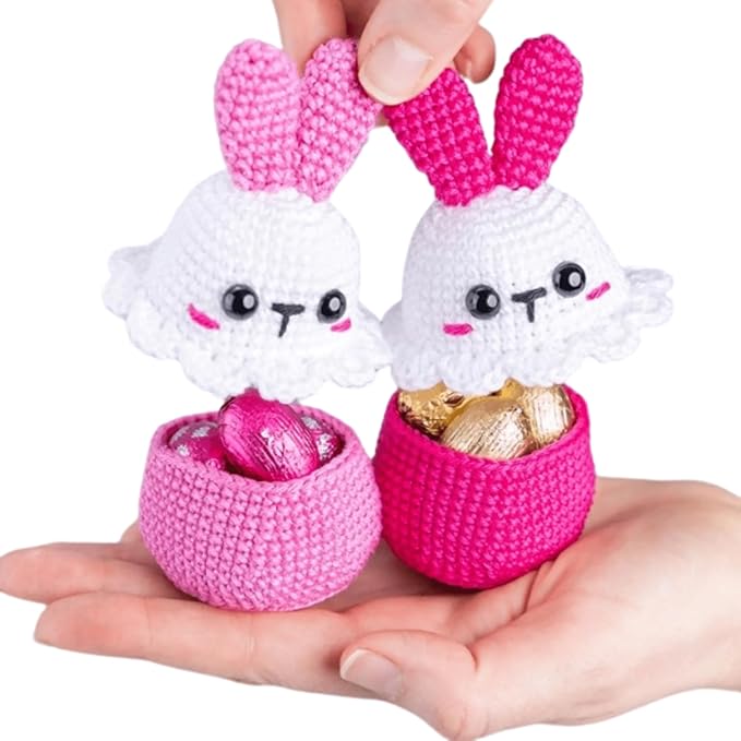 CSWCS Crochet Kit for Beginners - Easy Starter Crochet Kit for Adults, Amigurumi Craft Gifts with Yarn, Hook & Video Tutorial, Knitting & Crochet Supplies (Animal)