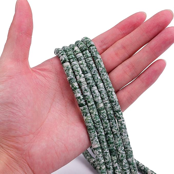 Natural African Jade Spacer Beads Caps Loose Semi Gemstone for Beading Jewelry Making 6mmx3mm 38cm