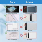 A3 Light Pad with Foldable Stand, UL Certified Adapter, 8000 Lux Super Bright Ultra Thin Pad for Cricut Weeding Vinyl, Artist Drawing Light Box/Board/Table for Tracing, Sketching - White