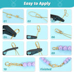 Acejoz 1200 Pcs Gold Crimp Beads Kit, Jewelry Making Supplies Include Crimp Covers, Crimp Tubes, Wire Guardians, Lobster Clasps, Jump Rings, Pliers and Beading Wire for Jewelry Making