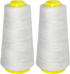 Mandala Crafts Silver Thread Cones for Machine and Hand Quilting - 2400 Yds 50 WT Multiple Purpose Mercerized 100% Cotton Threads for Sewing Machine Serger Embroidery