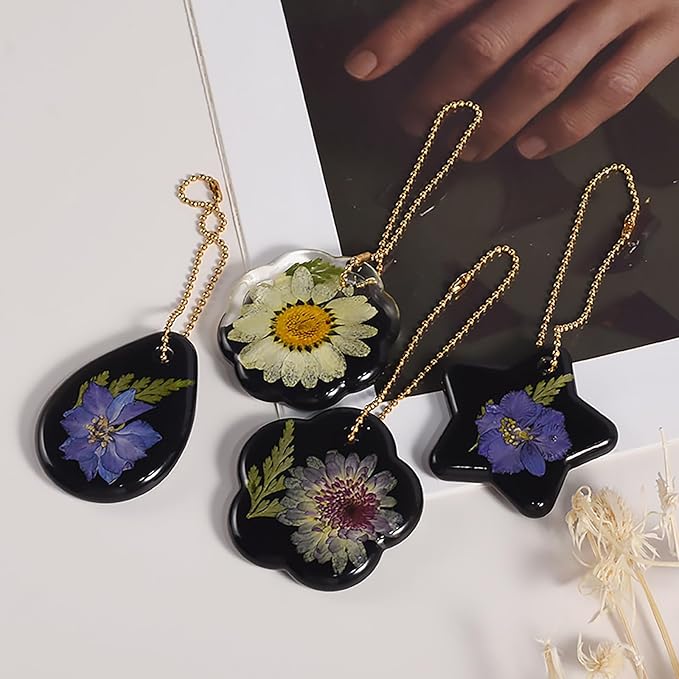 16 Pack Pendant Mold Earring Mold Rectangle Pendant - Resin Casting Silicone Molds for Home Decor & Candle Making Wave Spiral Mold