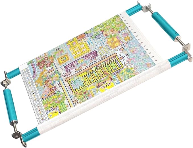 Couple Embroidery Art Embroidery Clip Frame 60cm Cross Stitch 4 Slot Presser Heavy Duty Embroidery Bandage Embroidery Frame Needlepoint Frame Embroidery Scroll Frame Embroidery Frames (Blue)