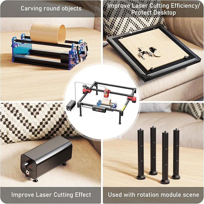 20W Laser Engraver Machine CK1-20, 96W Max Speed 30000mm/min, 0.08mm Fixed Focus, App Offline Control DIY Laser Cutter and Laser Engraving Machine for Metal Glass Wood