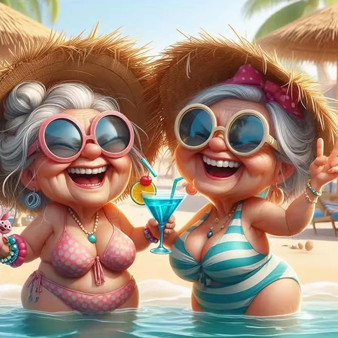 Old Girlfriend Diamond Painting Kits for Adults, 5D Diamond Art Painting by Numbers Kits, DIY Diamond Dots Art Kits, Full Round Drill Diamond Art Kits for Adults for Home Wall Decor, 14x14 inch