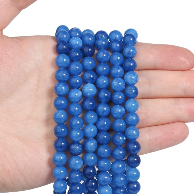 35pcs 10mm Natural Stone Beads Kyanite Beads Crystal Gemstone for Jewelry Making, DIY Bracelet Necklace