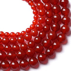 6MM 120pcs Semi-Precious Red Agate Beads Natural Stone Round Loose Beads for Jewelry Making DIY Bracelet Necklace 2 Strands 32"