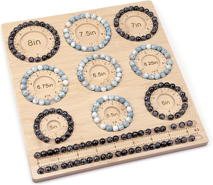 Petoysoso Bead Boards for Jewelry Making, Bamboo Beading Board for Jewelry Bracelet Making, Bracelet Bead Board, Bracelet Bead Board for Bracelet, Jewelry Making Supplies,Bead Tray 5" to 8"