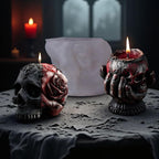 Snake Skull Silicone Mold, Cylinder Candle Mold with Coiling Snake for Halloween Candle Making, Resin, Clay Craft, Aromatherapy Gypsum, Home Decor (Bone Hand 3-Piece Set)