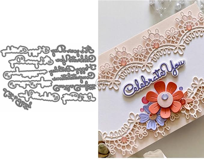 DzIxY Shadow Blessing Words Metal Cutting Dies for Card Making Kit Embossing Paper Die Cuts Set Scrapbook Stencils Supplies Machine Templates