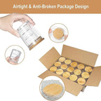 CONNOO 15 Pack 7 OZ Clear Candle Jars with Bamboo Lids, Thick Glass Empty Jars for Making Candles - Dishwasher Safe, in Bulk.