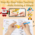 kacistech 6 Pack Christmas Crochet Kit for Beginners Adults & Kids, Animal Crochet Patterns with Video Tutorial, DIY Starter Kit Includes Yarn, Hook, Gift for Craft Lovers