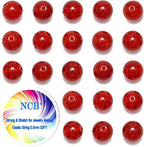 NCB Natural Stone Beads 100pcs 10mm Round Genuine Real Stone Beading Loose Gemstone DIY Charm Smooth Beads for Bracelet Necklace Earrings Jewelry Making (Carnelian, 10mm 100Beads)