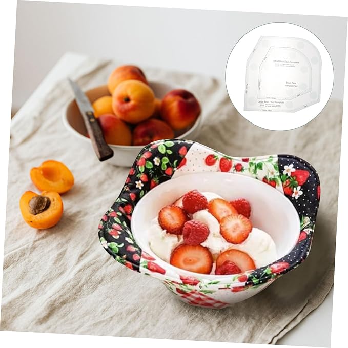 EXCEART Acrylic Sewing Template Ruler for Quilting and Patchwork with Bowl Cozy Pattern Lightweight Durable Acrylic for Home and Craft Use 3 Sizes