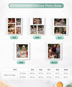 Popotop Photo Album Self Adhesive Scrapbook Album for 4x6 5x7 8x10 Pictures DIY Photo Book as Scrapbooking Supplies Kits, Birthday Gifts for Women Mom Wedding Baby Family Travel