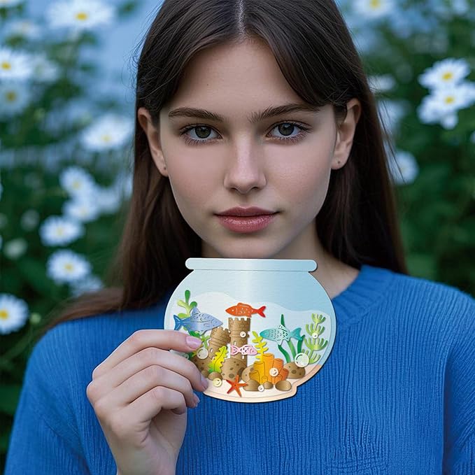 GLOBLELAND Fish Tank Shaker Cutting Dies Coral Shell Metal Die Cuts Water Plants Page Cutting Embossing Templates for Scrapbooking Crafts Paper Cards Making