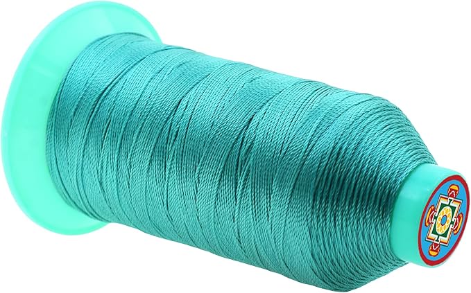 Mandala Crafts Bonded Nylon Thread Turquoise Heavy Duty Sewing Threads - 800 YDs Size 277 840D T270 Tex 270 Thread for Leather Jeans Weaving Outdoor Marine Upholstery Threads