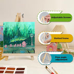 12PCS Wood Easels - 9.4" X 6.3" Tabletop Easels - Easel Stand for Painting Canvases, Arts and Crafts, Tripods, Kids Student Party Painting Easels, Portable Canvas Photo Picture Sign Holders