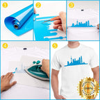 HTV Lake Blue Heat Transfer Vinyl Rolls 12 Inch by 8 feet Roll Iron on DIY for T-Shirt Easy to Cut & Weed for Heat Vinyl Design Glossy (8Ft, Lake Blue)