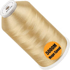 New brothread - Single Huge Spool 5000M Each Polyester Embroidery Machine Thread 40WT for Commercial and Domestic Machines - Blond(Janome Color)