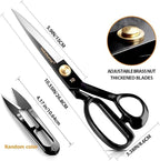 Left-Handed Fabric Scissors - 10.5 Inch(26.8CM) Dressmaker Shears - Professional Grade Dressmaker Shears, Sharpest Sewing Scissors for Denim, Leather, Sewing, Embroidery and Crafts, etc