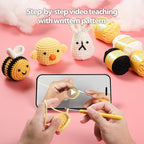 YWQZBHEMO Crochet Kits for Beginners/Experts - All-in-One Learn to Crochet 3 Different Patterns Sets - Chicken, Rabbit, Bee for Adult Starters, Includes Enough Yarns, Hook, Accessories