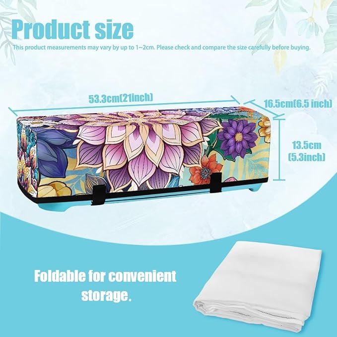Binienty Boho Style Flower Cover Compatible with Cricut Maker, Cricut Air, Cricut Explore, Cricut Machine Accessories, Die-Cut Machine Dust Covers with Pockets Carrying Case for DIY Cutting Machines