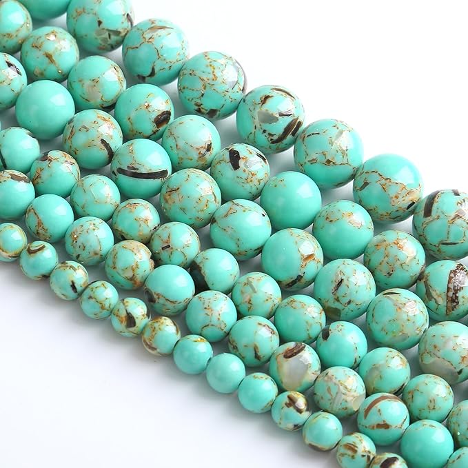 4MM 86PCS Peacock Blue Shell Turquoise Spacer Loose Beads for Jewelry Making DIY Bracelet Necklace