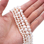 Natural Pearl Beads Side Hole 6-7mm White Freshwater Cultured Loose Gemstone Beads for DIY Jewelry Making 13.8''/Strand