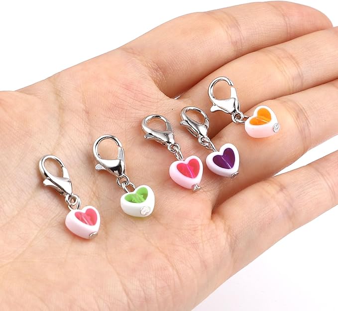 DoreenBeads Stitch Markers for Crocheting and Knitting, Alloy Enamel Crochet Marker Crochet Gifts for Knitting Weaving Sewing Accessories Quilting Jewelry Making