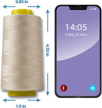 Beige Serger Thread, All-Purpose Thread for Sewing, Polyester, 4 Cones of 3000 Yards Each Spool for Sewing Machine