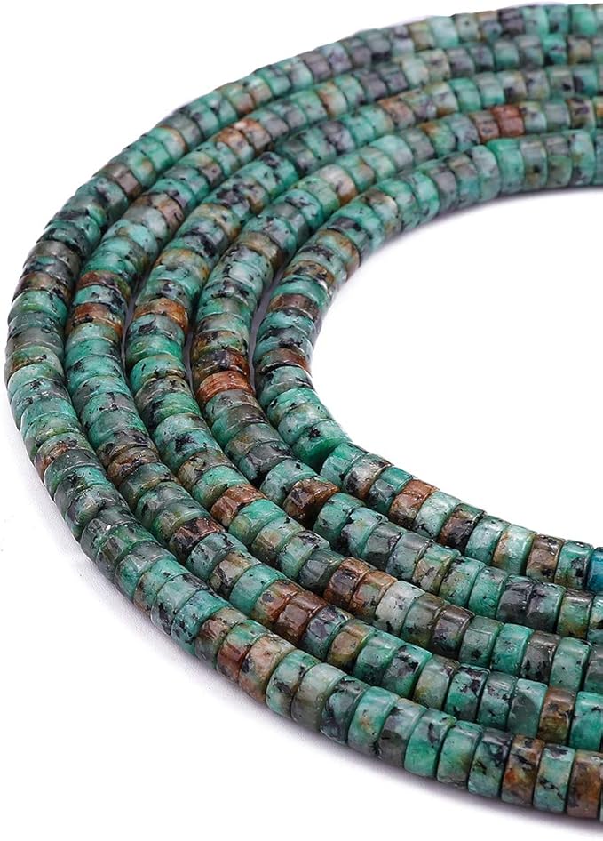 Natural African Turquoise Spacer Beads Caps Loose Semi Gemstone for Beading Jewelry Making 6mmx3mm 38cm