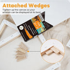 CONDA 18x24 inch Stretched Canvas for Painting, 5 Pack Large Canvas, 100% Cotton, 5/8 Inch Profile Big Stretched Canvas Value Bulk Pack for Acrylics, Oils Painting