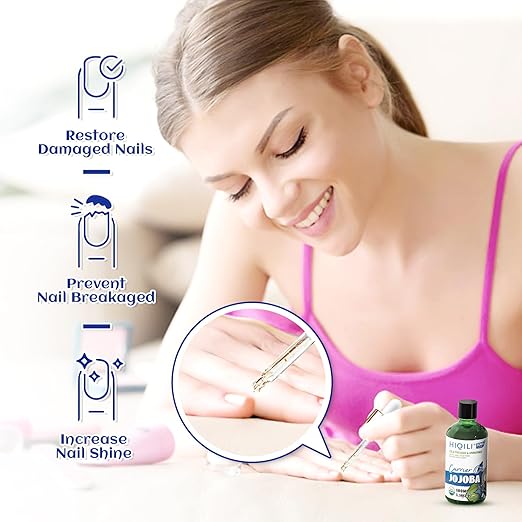 HIQILI 100ML Jojoba Oil Organic for Hair Growth,100% Pure Cold Pressed Unrefined, Included Roller Bottle for Massage - 3.38 Fl Oz