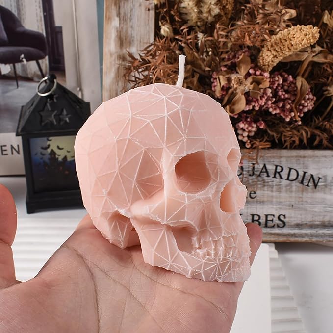 Skull Head Candle Mold - Resin Casting Silicone Molds for Home Decor & Candle Making Wave Spiral Mold