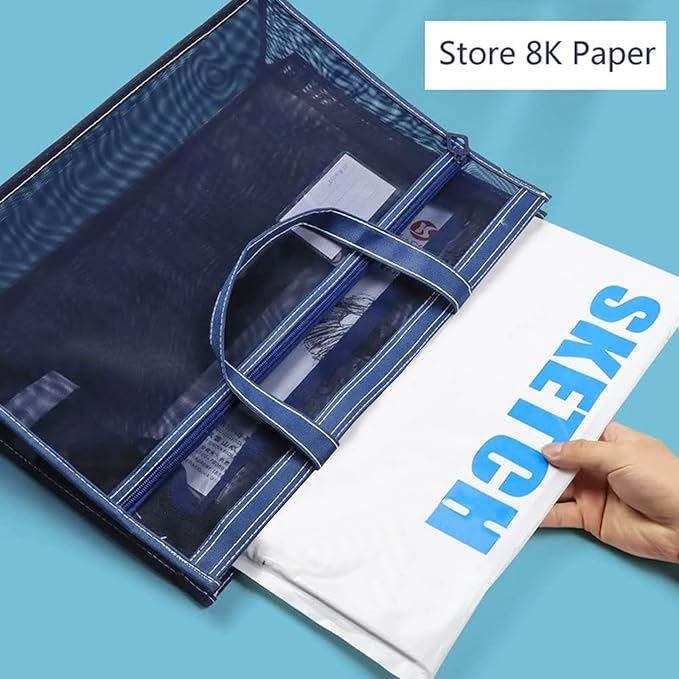 Art Portfolio Bag 18 x 12 Inch, Poster Storage Bag with Handle and Zipper Organizer Transparent Bag for Posters Board, Painting Book, Bulletin Boards, Watercolor Sketchbook