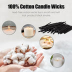 Pearled Candle Cotton Wicks 100-Pack for Sand Candles Making - 2Inch Metal-Free and Lead-Free Refill Sand Wax Wick for Candle Making DIY (Black)