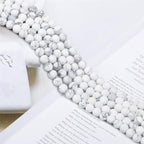 NCB Matte White Howlite Beads 100pcs 8mm Round Gemstone Beads Spacer Charm Beads Natural Stone Loose Beads for Bracelet Necklace Jewelry Making 4mm 6mm 8mm 10mm (Matte White Howlite, 8mm 100Beads)