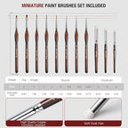 Wet Pallet for Painting Miniatures - Golden Maple 2 in 1 Dry and Wet Palette with Lid, Including 11 Miniature Paint Brushes,100PCS Palette Paper, 4PCS Sponges, Paint Brushes Holders