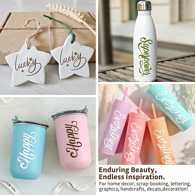 TECKWRAP Permanent Vinyl, 12" x 5ft Permanent Adhesive Vinyl Rolls, 6 Rolls for Cricut, Silhouette, Cameo Cutters, Signs, Scrap-Booking, Craft for Mug, Window, Home Decal, Dark Color