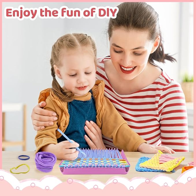 cholobaco Weaving Loom Kit Toys for Kids and Adults with 288 Colorful Loops，Potholder Loops Crafts for Girls Ages 6 7 8 9 10 11 12，Holder Loom Knitting Kits and Gifts for Kids and Beginners